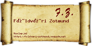 Földvári Zotmund névjegykártya